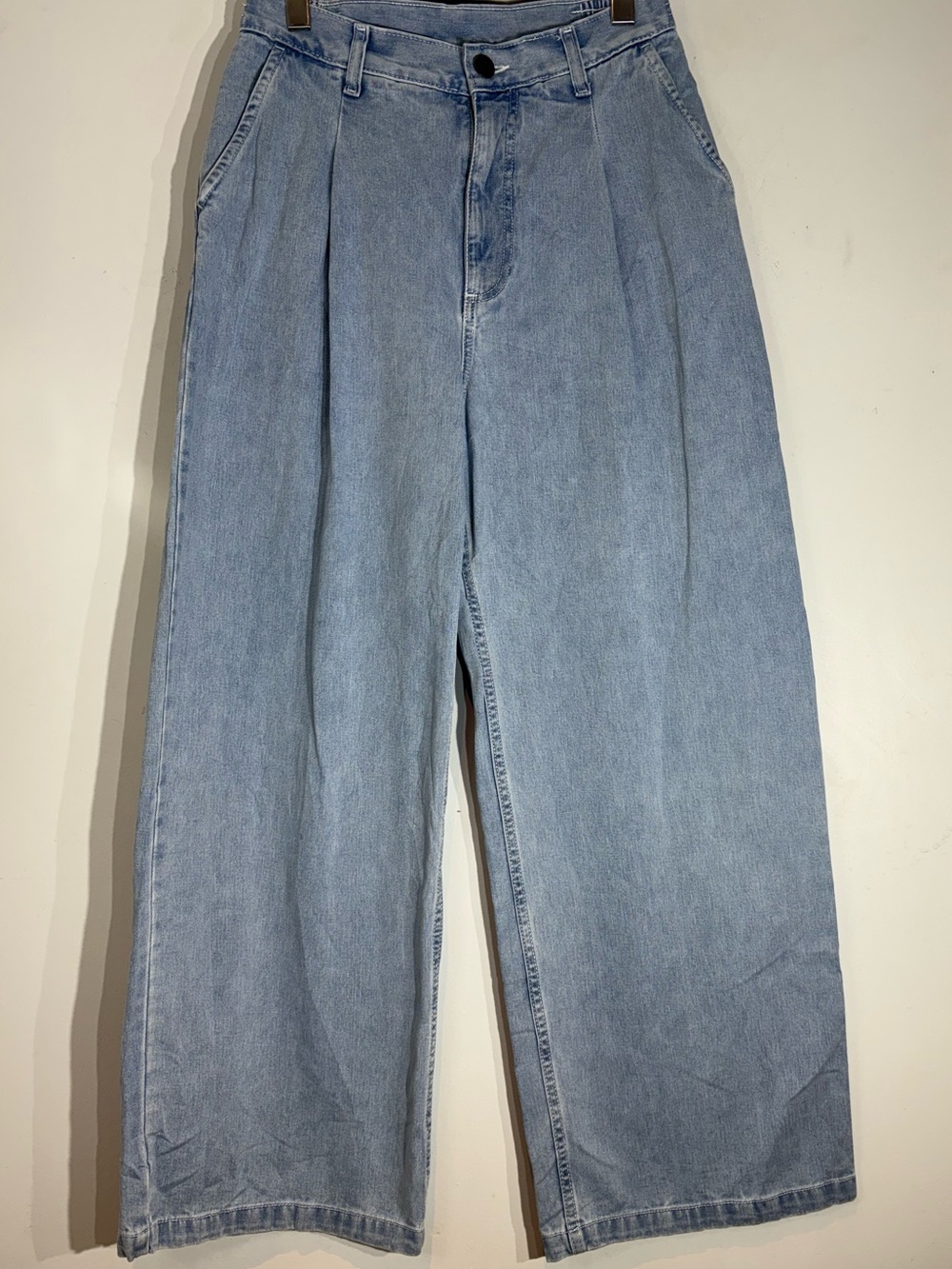 Lucy & Yak Pleated Wide Leg Jeans with Side Pockets size 30 reg